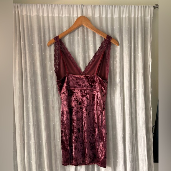 Free People Velvet Backless Dress in Deep Burgundy - Picture 4 of 5